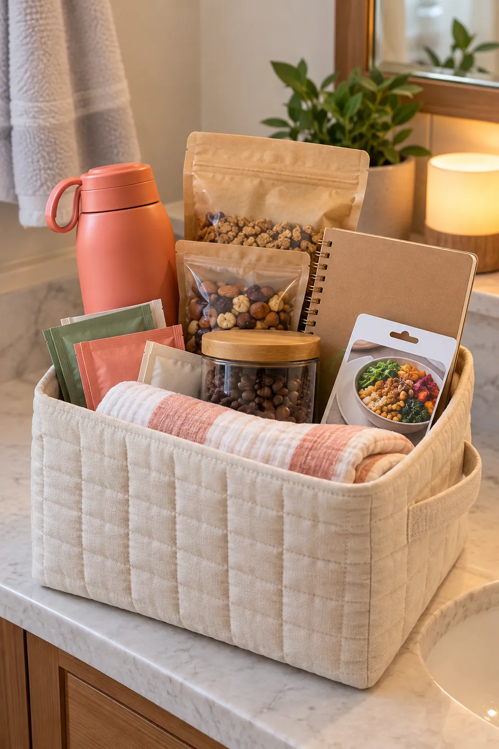 Remote Team Basket arranged as a useful gift basket