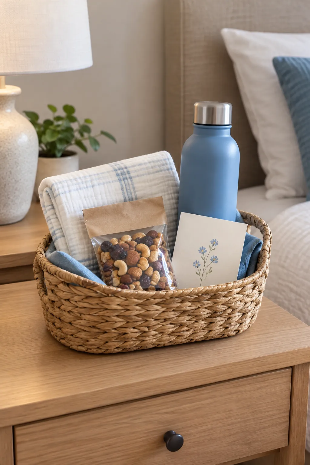 Small Budget Thank You Basket arranged as a useful gift basket