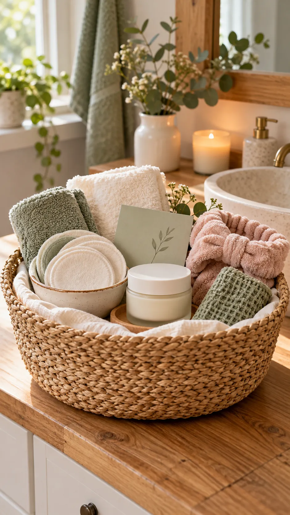 Sensitive Skin Comfort Basket with useful comfort items arranged in a gift basket