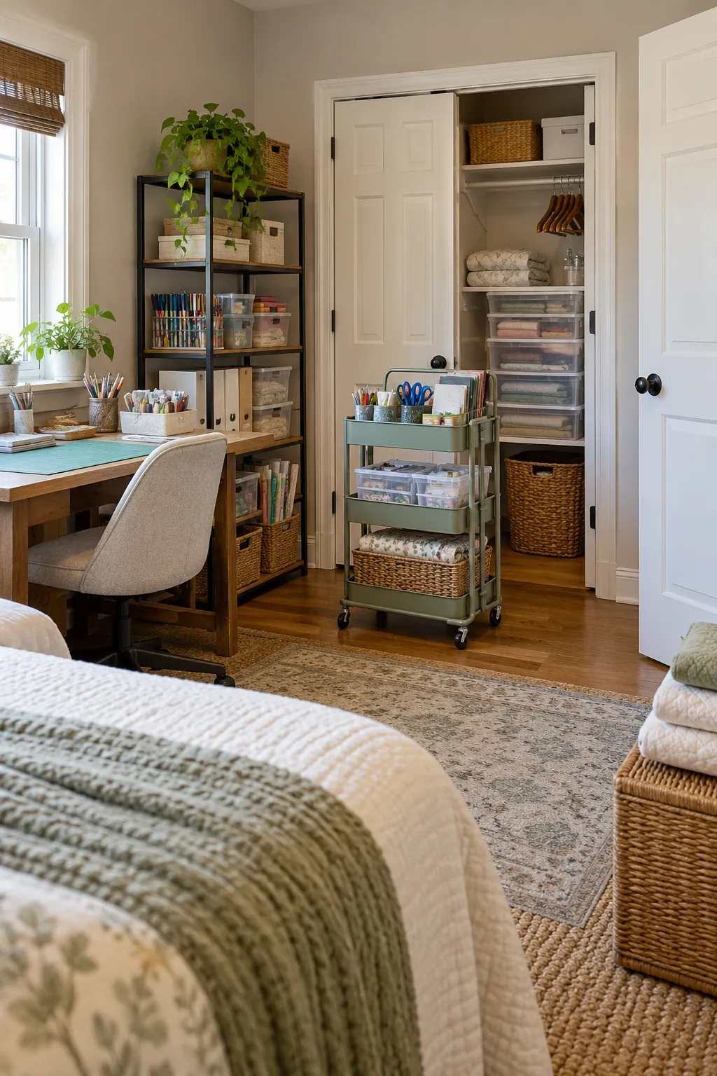 Create a Five Minute Guest Reset in a no remodel spare bedroom craft room