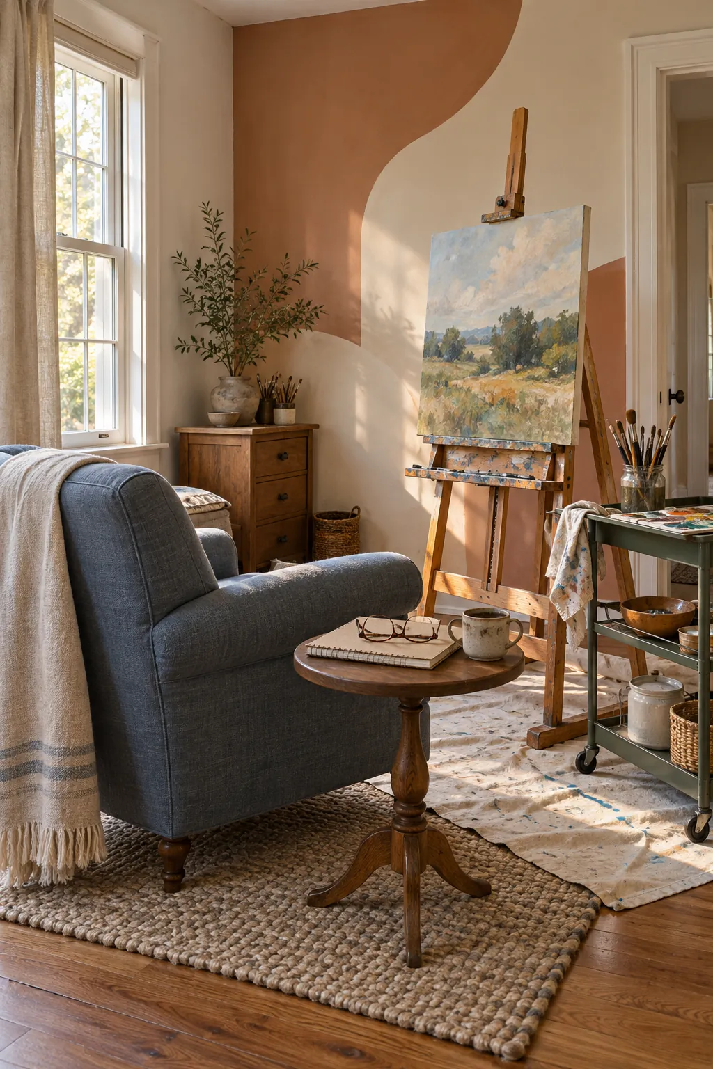 Add a Real Chair for Thinking in a comfortable residential home art room