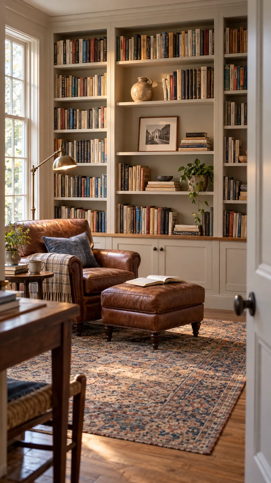 Break the Book Wall Into Pauses in a cozy home library