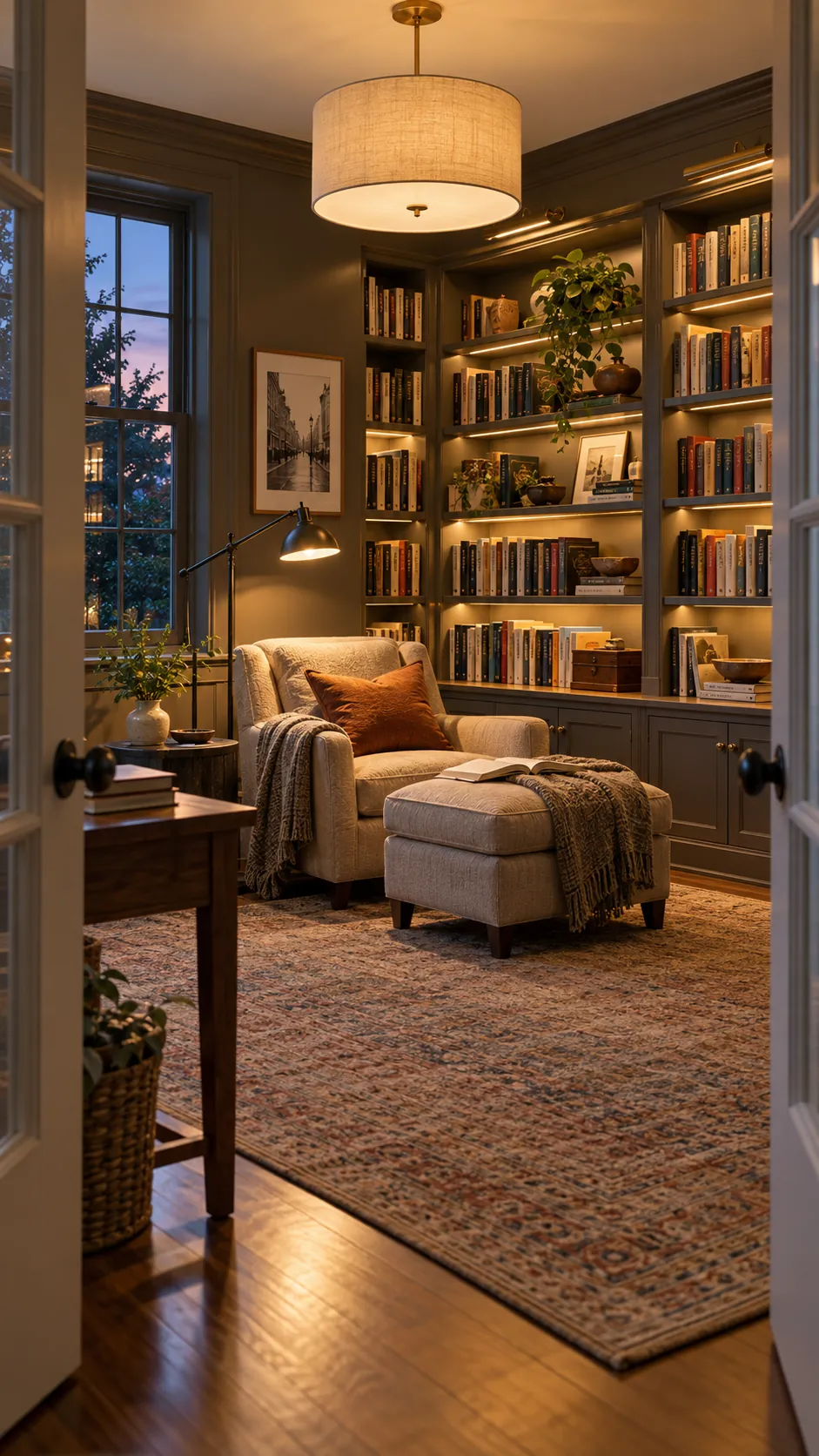 Use Light for Reading and for Depth in a cozy home library