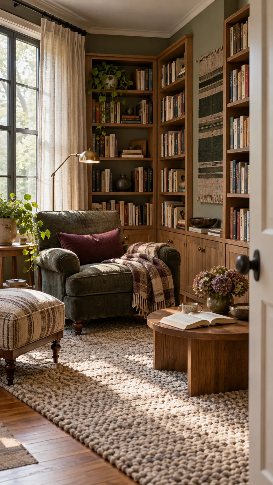 Add Texture Where Books Cannot in a cozy home library