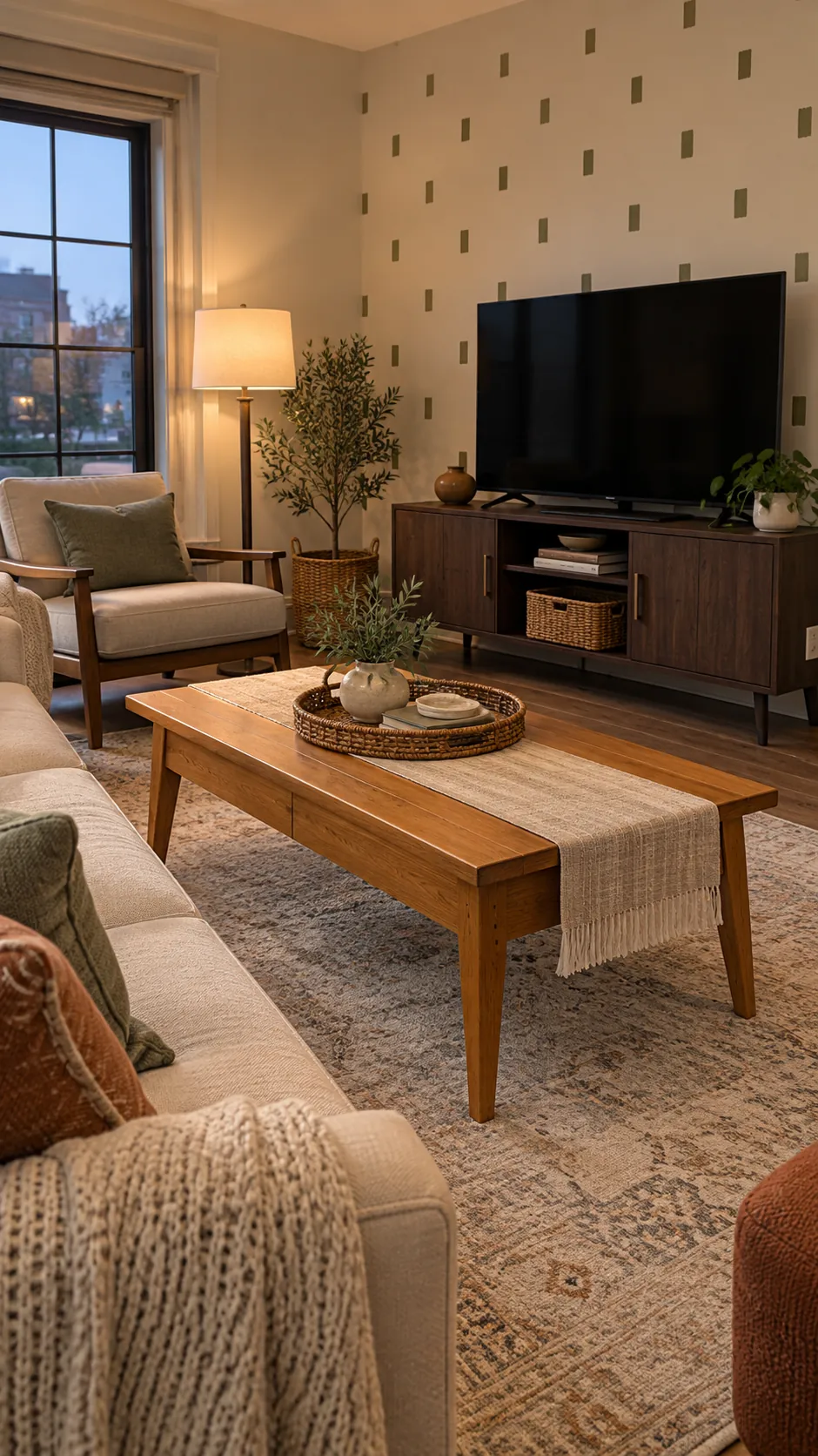 Mixed wood living room showing edit the strongest conflict