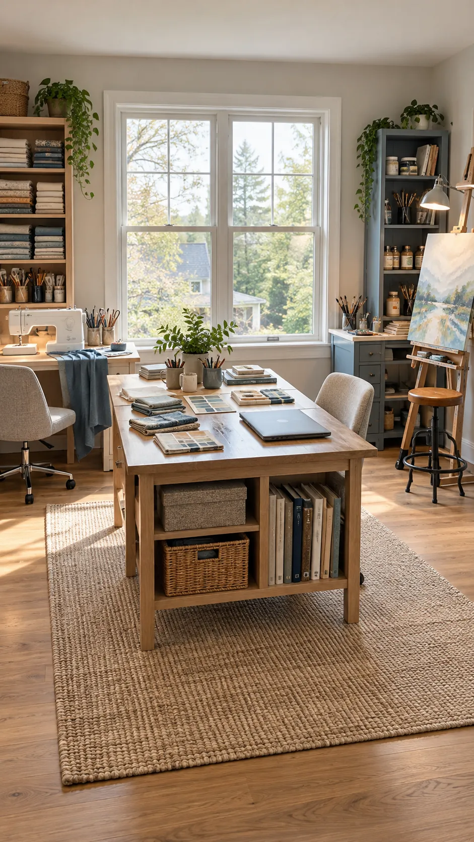 Turn the Window Into Neutral Territory in a shared hobby room for two