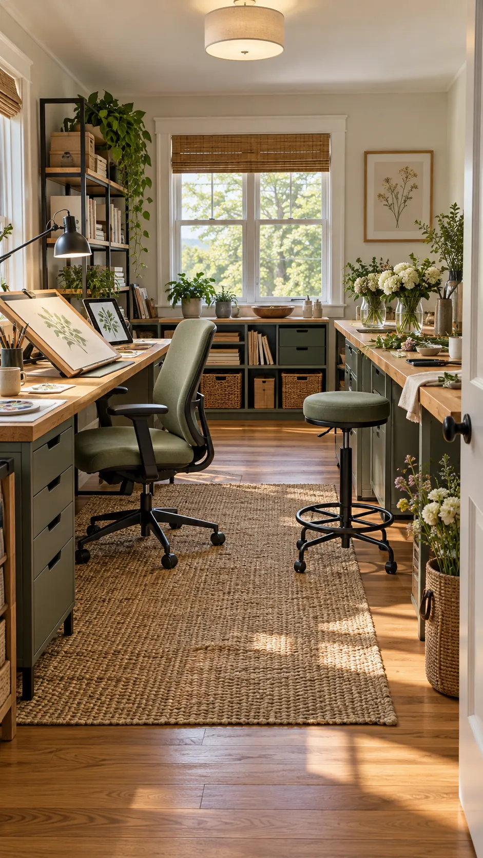 Choose Chairs for Different Working Styles in a shared hobby room for two