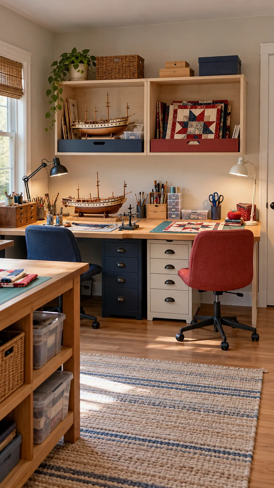 Create a Project Parking Shelf in a shared hobby room for two