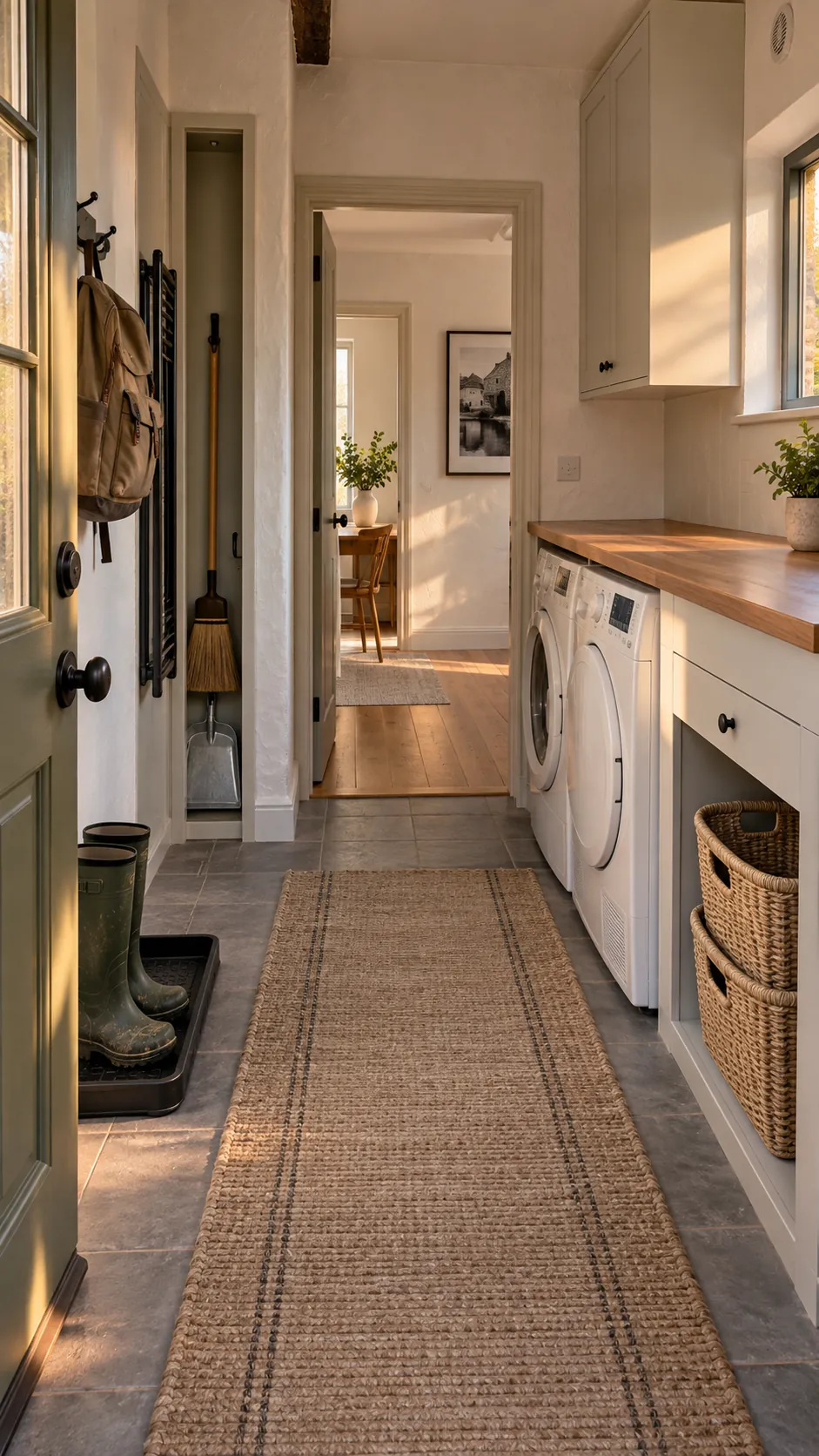 Reset laundry mudroom combination ready for entry traffic