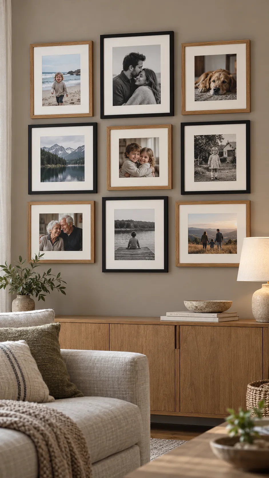 Entryway Color Schemes How to Choose Mat Colors for Mixed Family Photos - BambRise