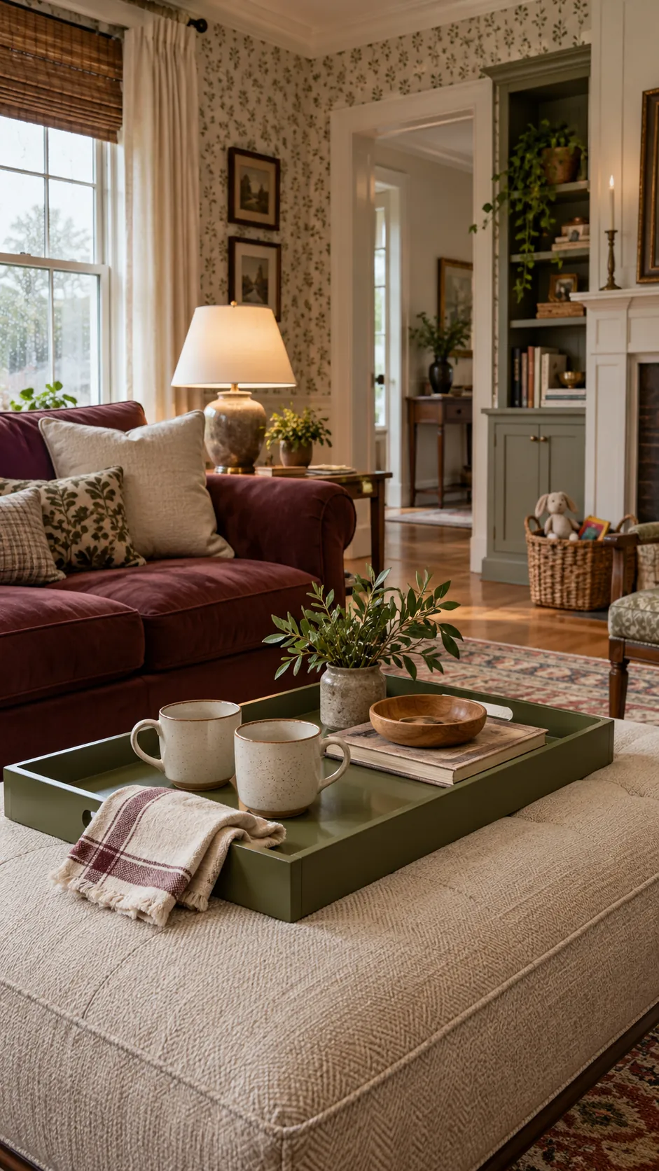protect surfaces with good looking trays in a practical family living room