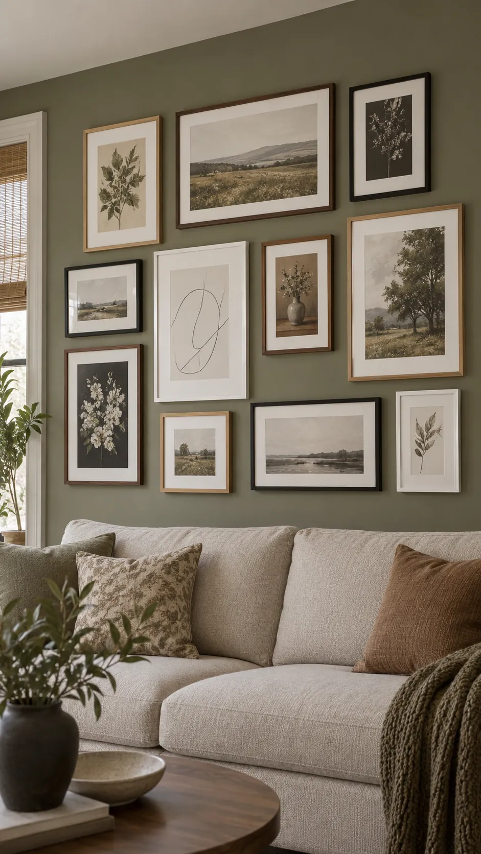 Black white and wood frames with coordinated slim profiles
