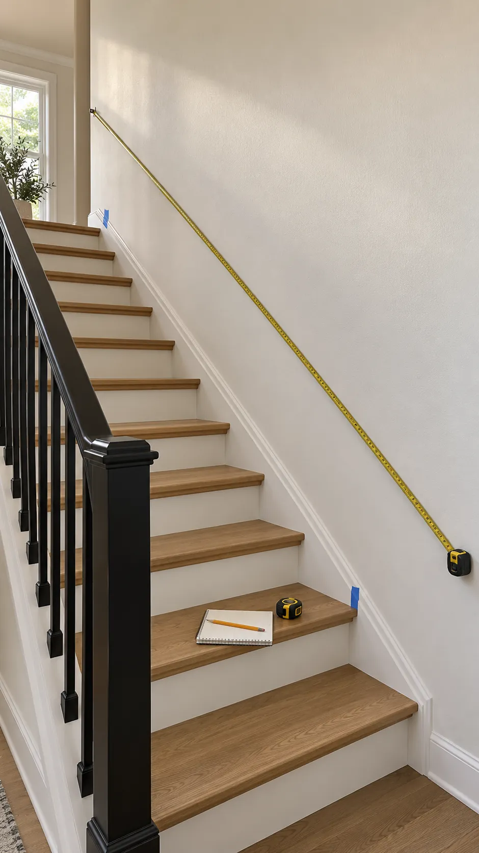 Staircase wall measured before planning a gallery arrangement