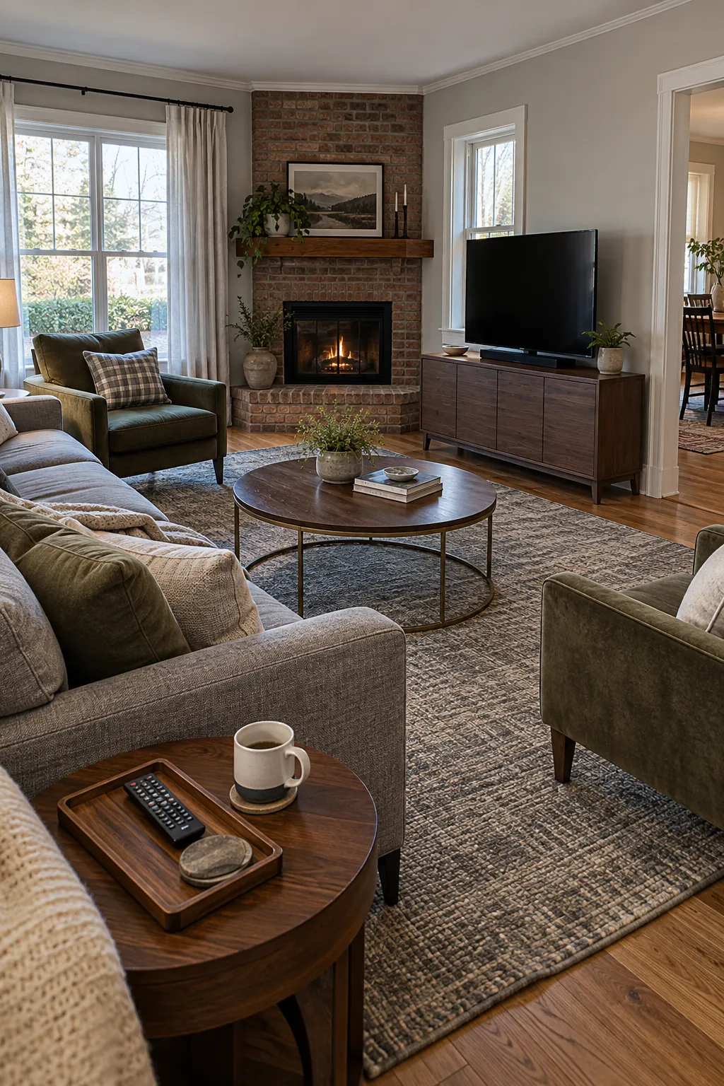 move the television to a comfortable wall in a corner fireplace living room