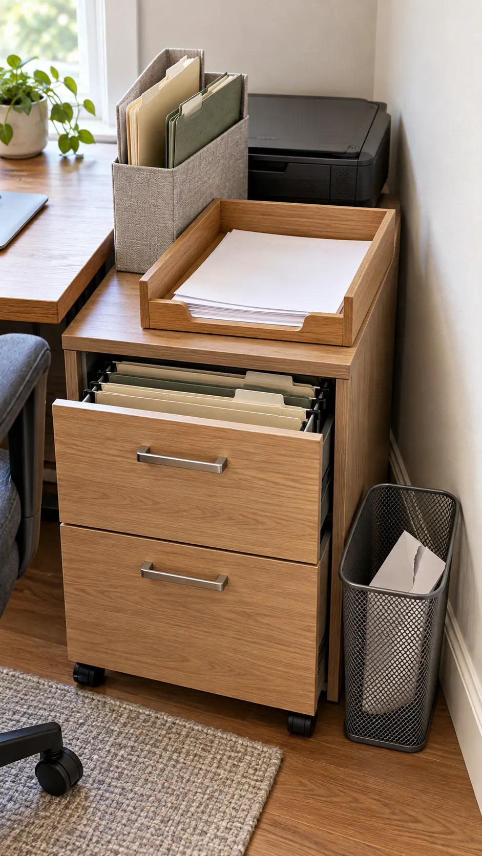 Compact filing system for incoming and active office papers