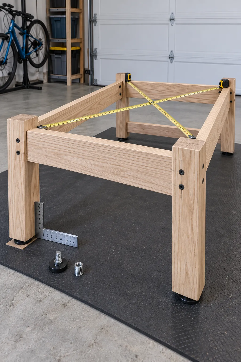 Braced wood frame for a stable DIY gaming desk